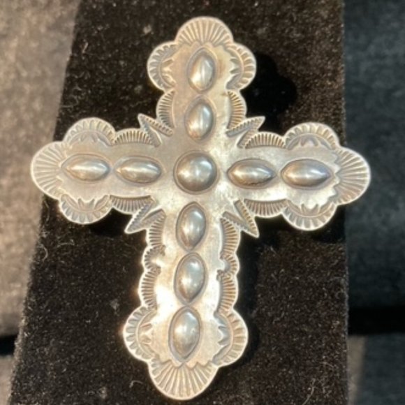 Native American Sterling Silver Cross/Pendant - Picture 2 of 7